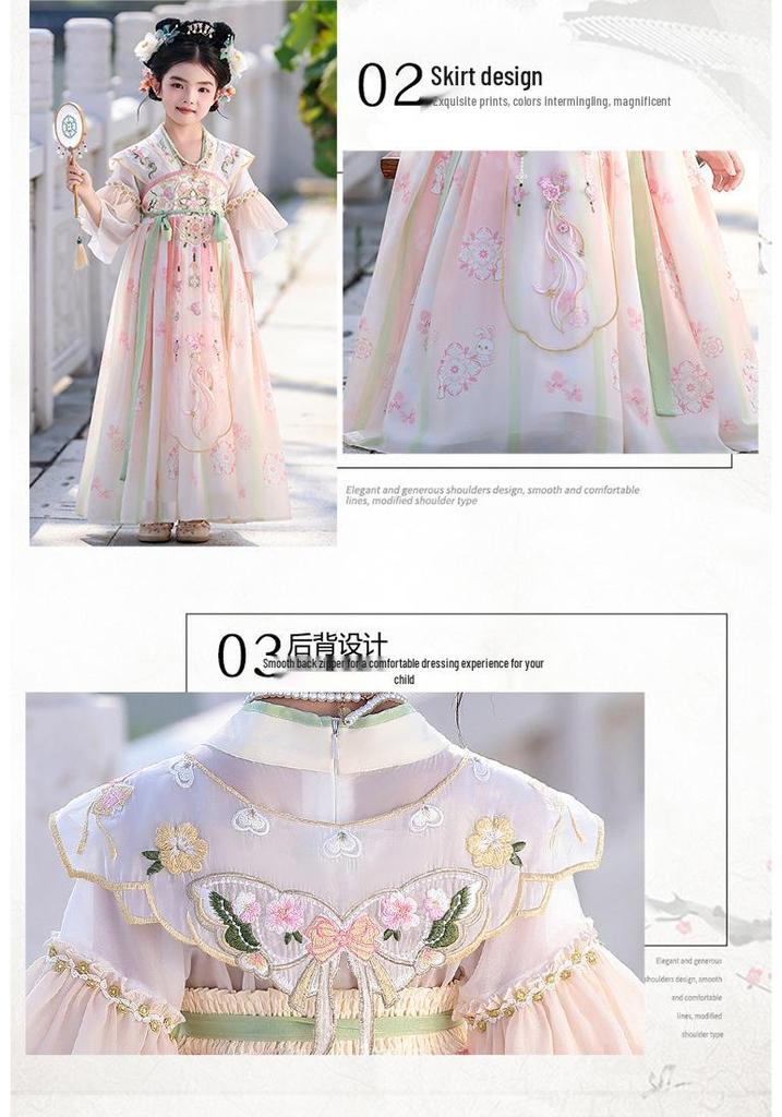 Sommer 2026 Hanfu Kinder Prinzessinnenkleid - Antiker Stil Fee Tang Anzug Rock