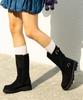 Cesti Buckle Detail Biker Half Boots (Black)