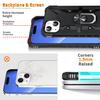For iPhone 15 TPU+ PC Protective Phone Case Ring Holder Kickstand Back Cover