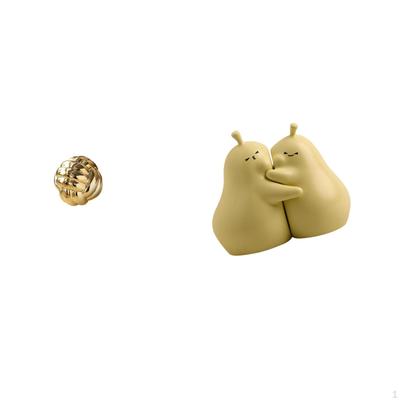 Aesthetic Yarn Ball Hugging Pear Sculpture Ceramic Figurine Ornament Fine Workmanship Bookshelf