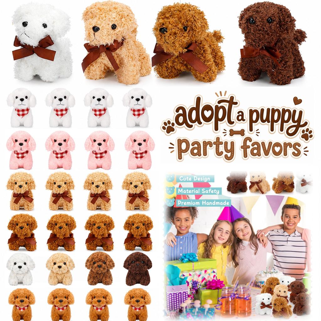 8-40 Pcs 5 Inches Mini Plush Dogs Small Stuffed Dog Bulk Plush Toy Adopt a Dog Party Favors for Gift Bag Fillers Back to School