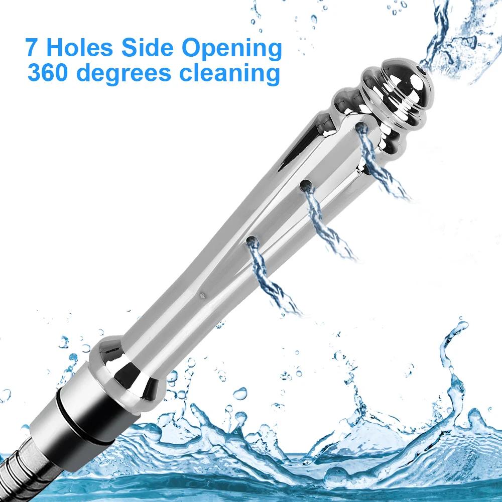 7 Holes Metal Anal Plug Anal Washer Nozzle Vaginal Shower Enema Douche Medical Sex Toys Butt Plug Couple Games Erotic Products