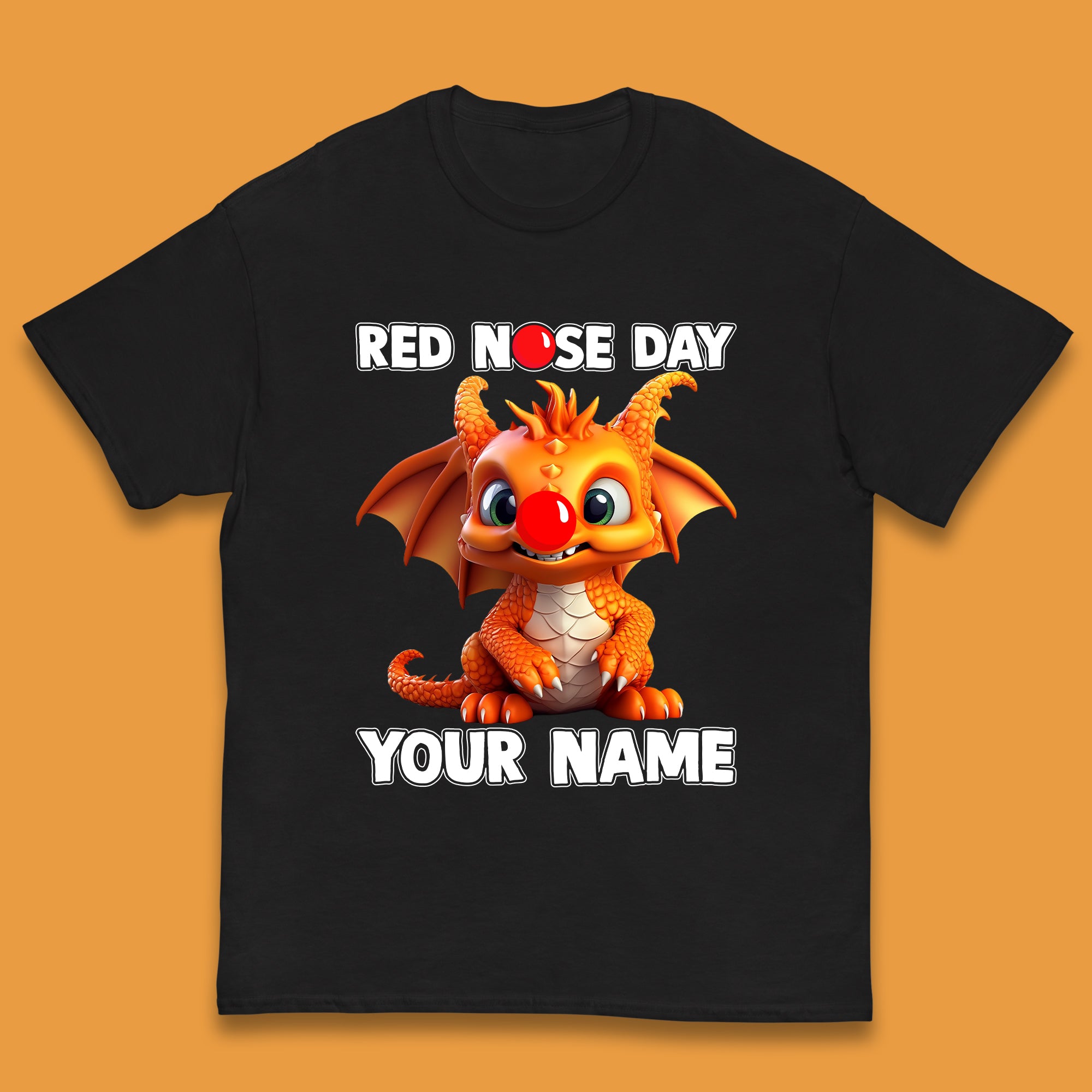 Personalised Red Nose Day Dragon Kids T-Shirt 160