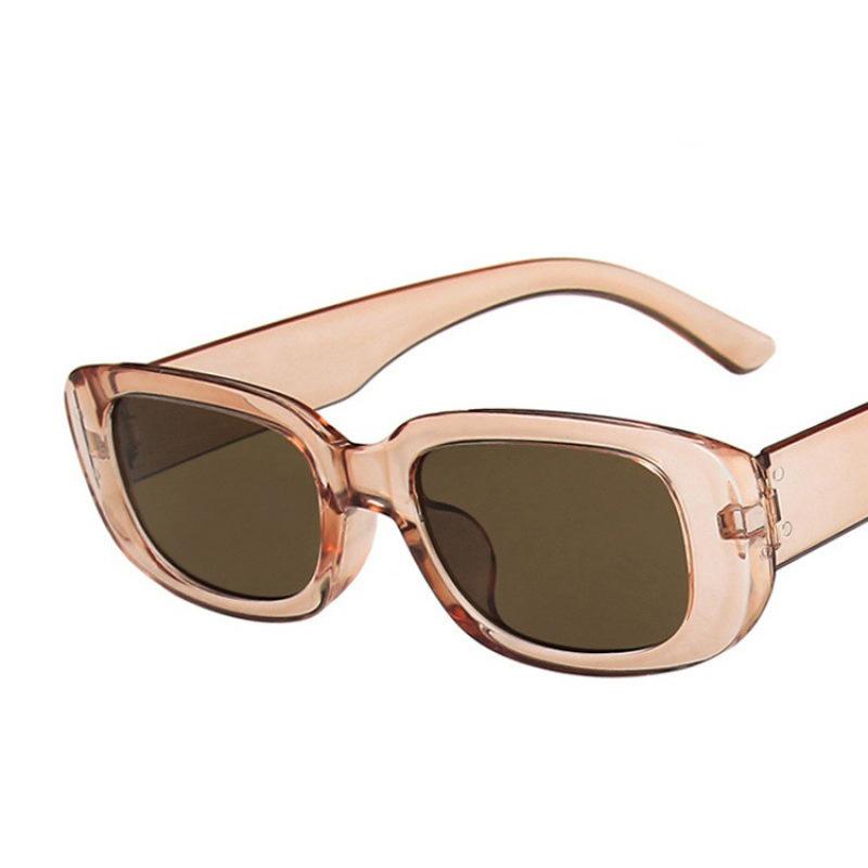 Fashion Small Frame Sunglasses Square Trendy Fashion Color Olive Green Motorcycle Cycling Glasses Fo Women Men Eyewear Goggles