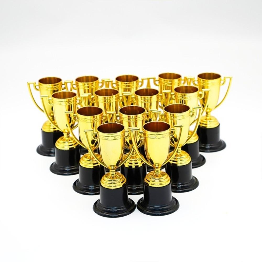 Plastic Material Gold Plated Trophies Small Size Mini Trophy Prize Plastic Trophy Set  For Kids