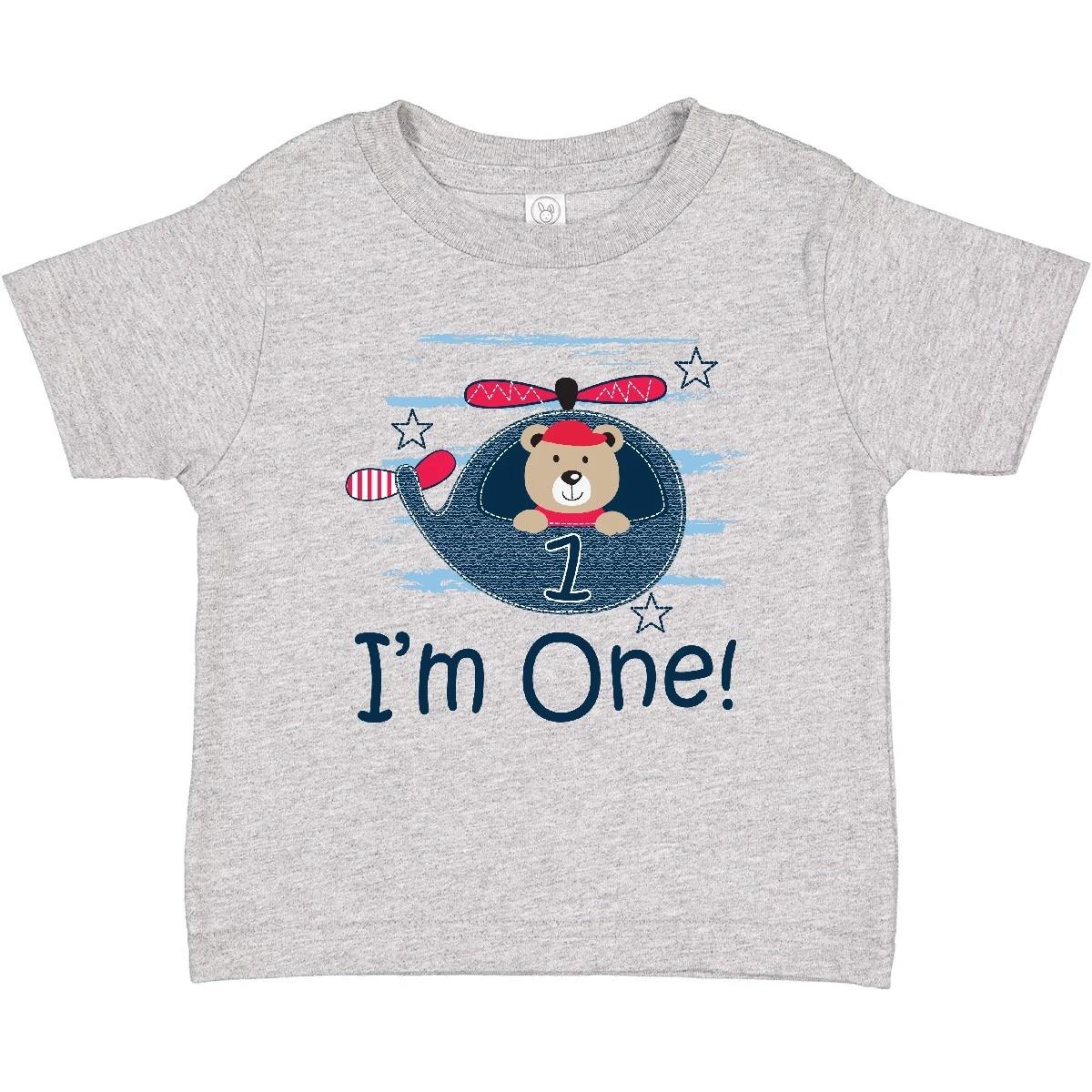 

Inktastic 1st Birthday Boys Helicopter 1 Year Old Baby kids boys T-Shirt Im Childs Babys 160