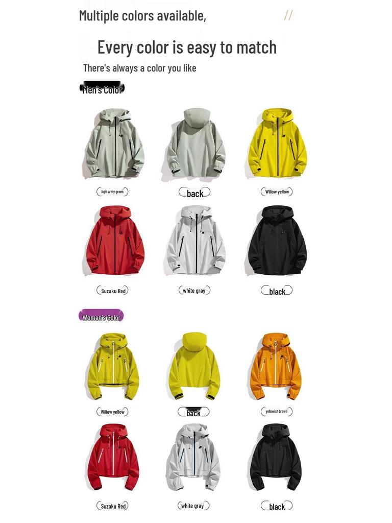 Women's Woodpecker Windproof Jacket - 2025 Spring/Autumn, Waterproof Outdoor Mountaineering Style for Couples.