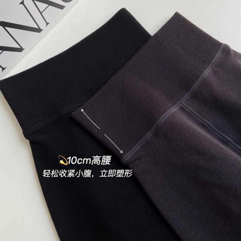 Womens Warm Thickened Cotton Blend Tights With Butt Lifting Effect Winter Mid-Thigh Length Solid Color