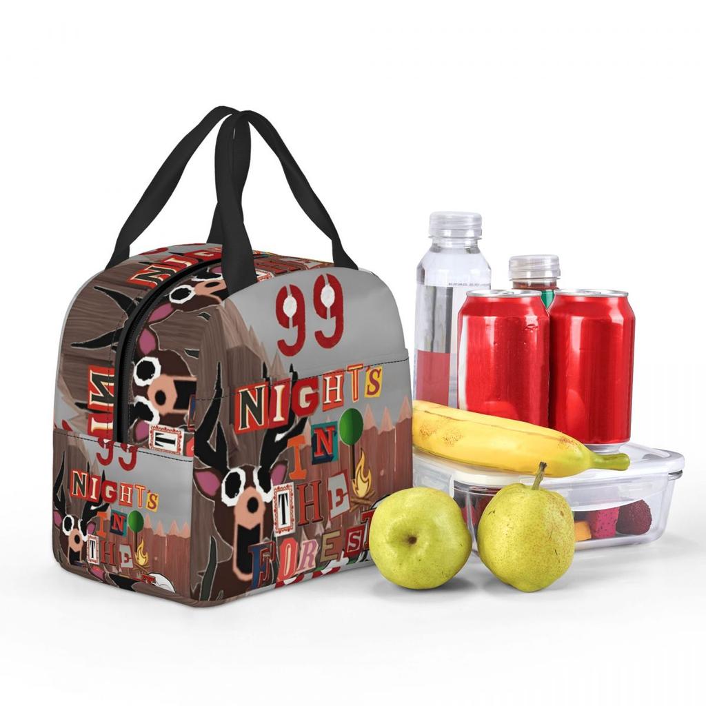 99 Nights In The Forests Insulated Lunch Bags Video Games Food Container Bags Portable Cooler Thermal Lunch Boxes For Work