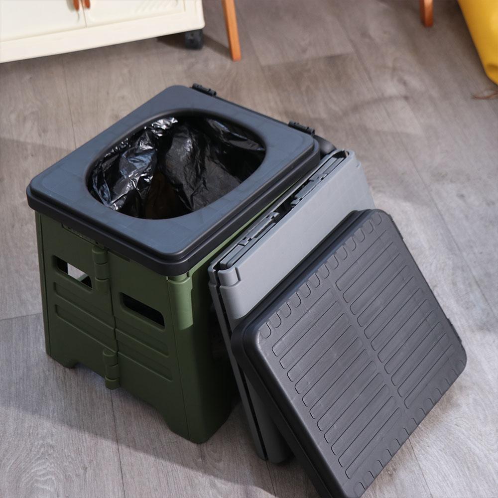 PP Outdoor Camp Toilet mit Deckel Faltbare LKW-Toilette Tragbare Falttoilette Wandern und Outdoor