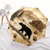 Woodland Retreat: Cabin & Bear Silhouette Decorative PlateUmbrella, Portable 3-Fold Compact Umbrella for Men & Women Gift