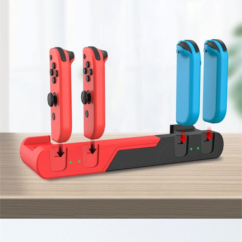 Multiple Angles Gamepad Charger Stand with Overheating Protections Compact Charging Stations Easy Carrying for Switches