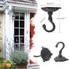 Sungmor Heavy Duty Ceiling Hooks for Hanging Plants, 2PC Black 3.5x3.9Inch Large Cast Iron Ceiling Hooks, Antique Decorative Ceiling Swag Hooks for