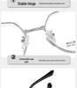 Ultra-light Retro Titanium Polygon Eyeglass Frames with Plano Lenses for Students