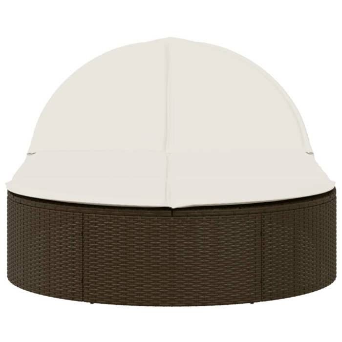 VidaXL Chaise longue double avec coussins marron résine tressée 368647