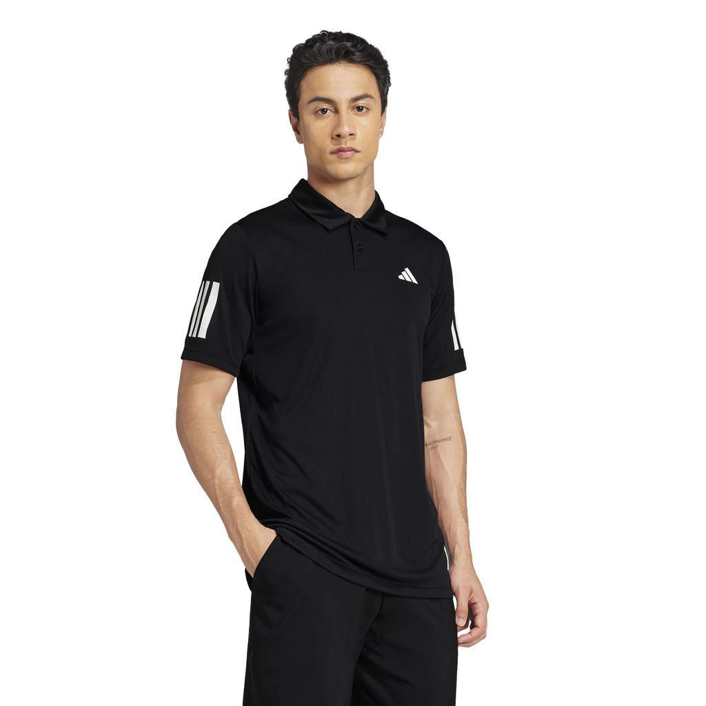 Tennis Club Polo Shirt for KUE81 Black Size S [Adidas] 3-Stripes Men, (JG0985)
