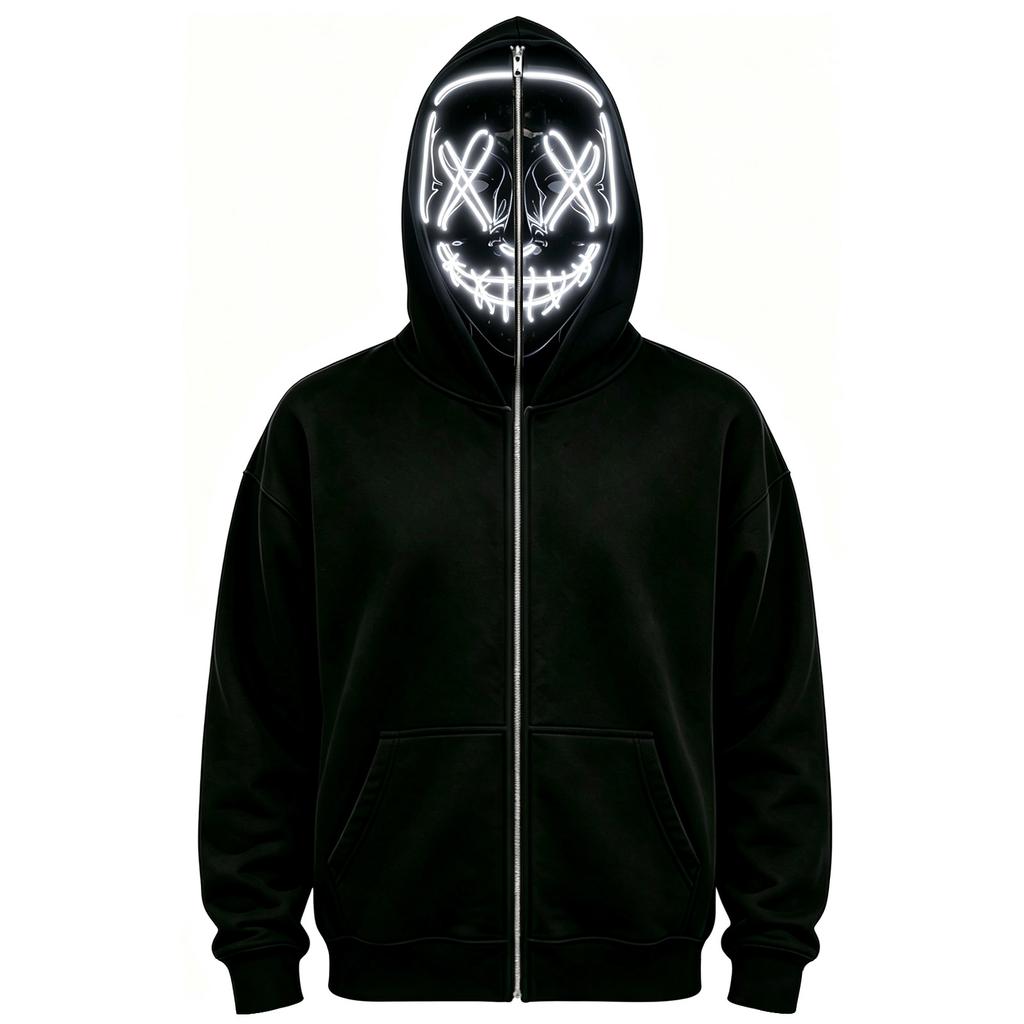Unisex Halloween Face Print Long Sleeve Hoodie Pullover Sweatshirt for Men Women