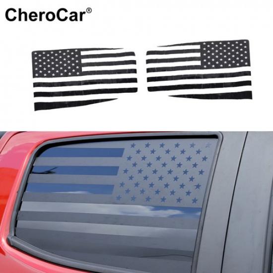 

2X Car Pre-cut Window Panel n Flag Decal Sticker for Chevy Colorado 14+