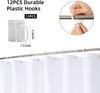 Mosaic Plant Waterproof Floral Fabric Shower Curtain With 12 Hooks Decorative Plant Leaf Pattern Bathroom Curtain 180X180Cm