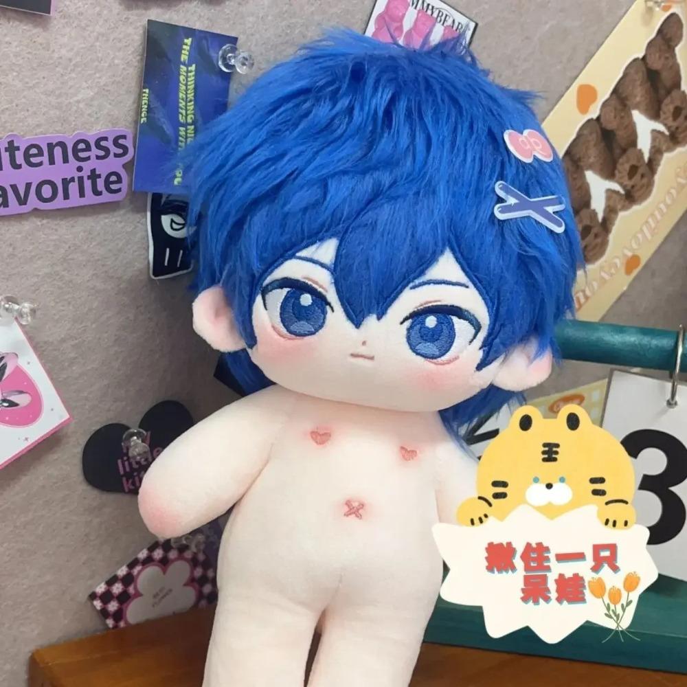 20cm KAITO Snygg Idol Virtuell Karaktär Pojke Docka Cosplay Bomull Stoppad Kropp Klä Upp Bomullsdocka Kläder Bomull Gåva Jul