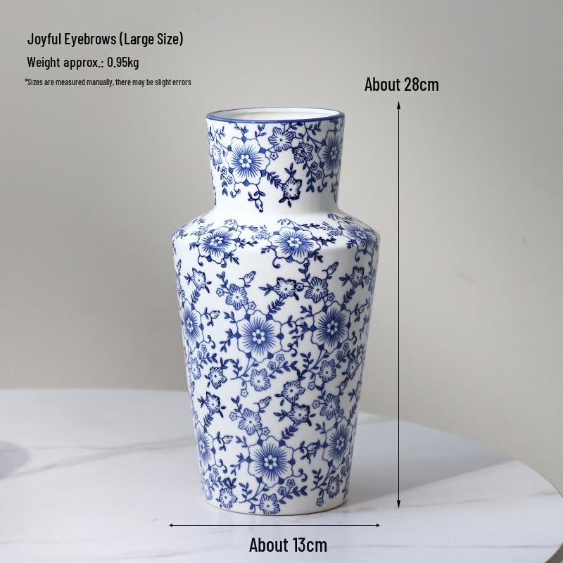 Chinese Blue and White Porcelain Ceramic Vase for Home Decor