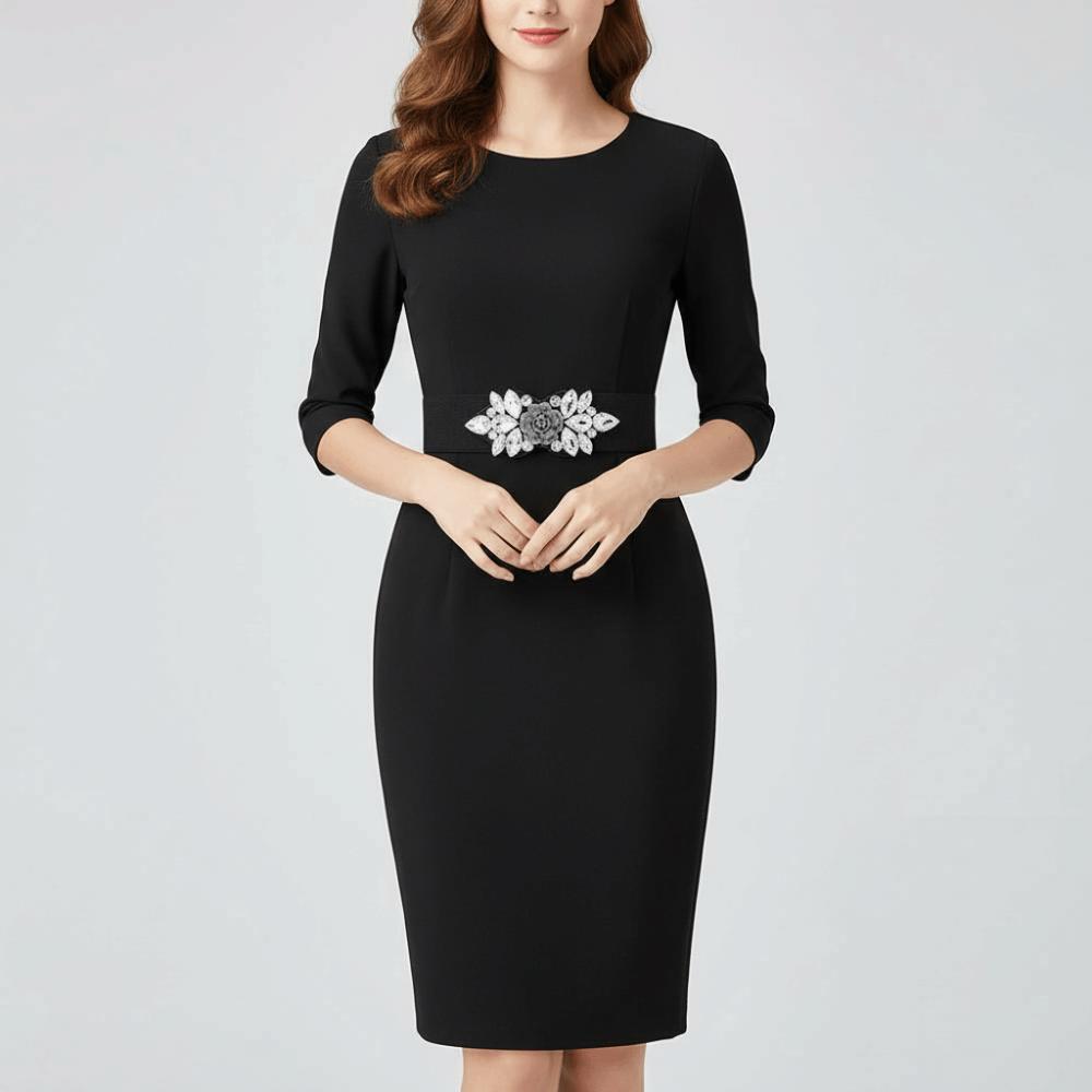 Wide Elastic Cummerbunds Rose Flower Rhinestone Waist Belt Personality Women Waistband  Sweater