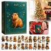 2025 Xmas Advents Calendar With Mini Capybara Pendant Lovely Cartoon Figure Present Box For Family Countdown Fun