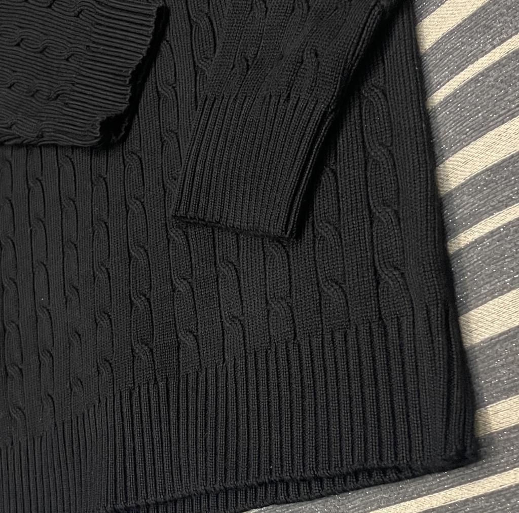 Embroidered Autumn-Winter Cable Knit Polo Sweater: Half-Zip Pullover with High Neck for Couples