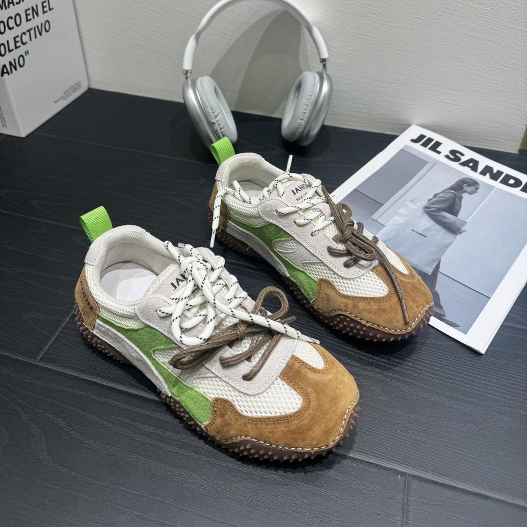 2025 new retro Dexun shoes women's versatile casual shoes women's pairs of shoelaces contrasting colors lightweight soft-soled sports outdoor shoes