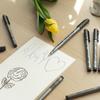 Schwarzer, dünnerer Stift, Set mit 9 Fineliner-Skizzenstiften