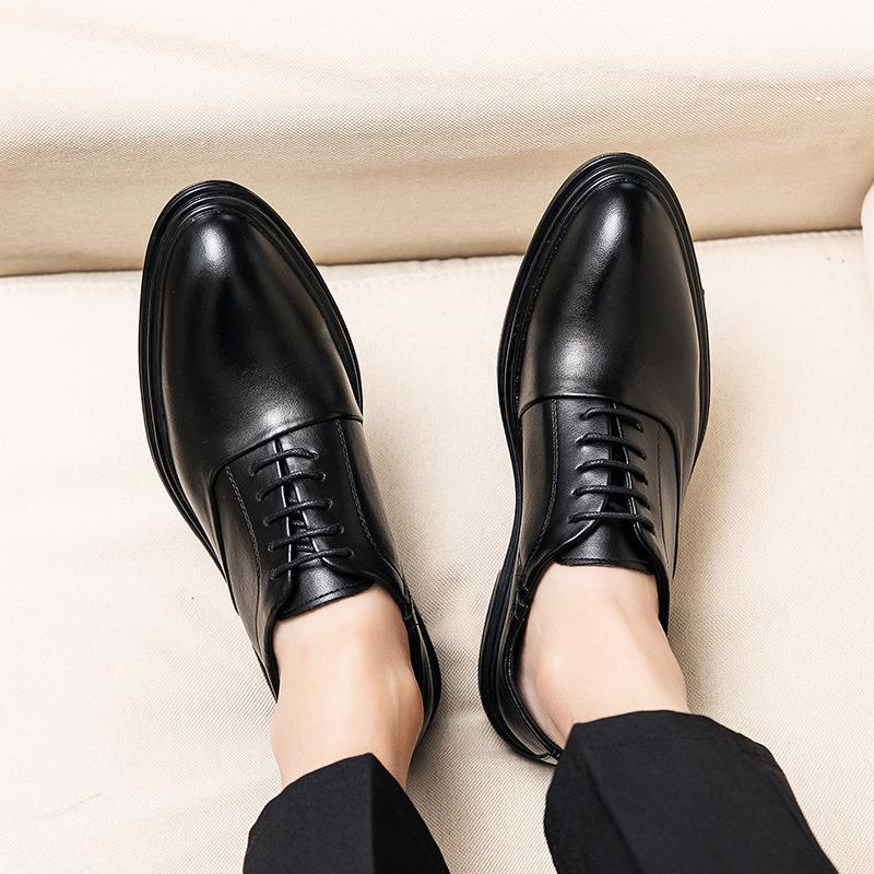 Foreign trade spring new Brock men's shoes British Korean version trend heightening men's business casual leather shoes wedding shoes