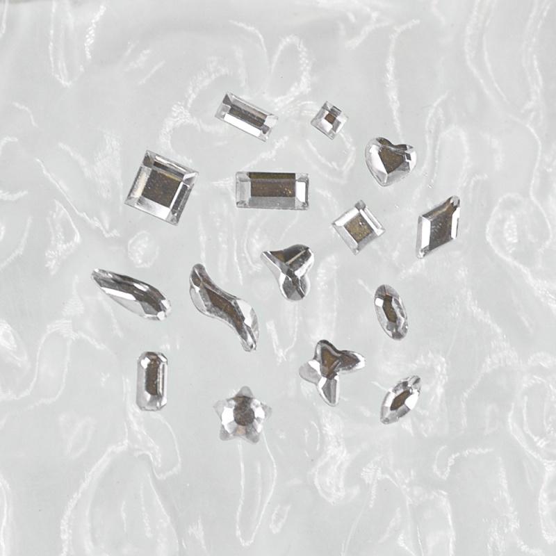 

100 шт. Мини Маленькие Фигурные Смешанные Плоские Стразы K9 для Дизайна Ногтей Mixed Shape