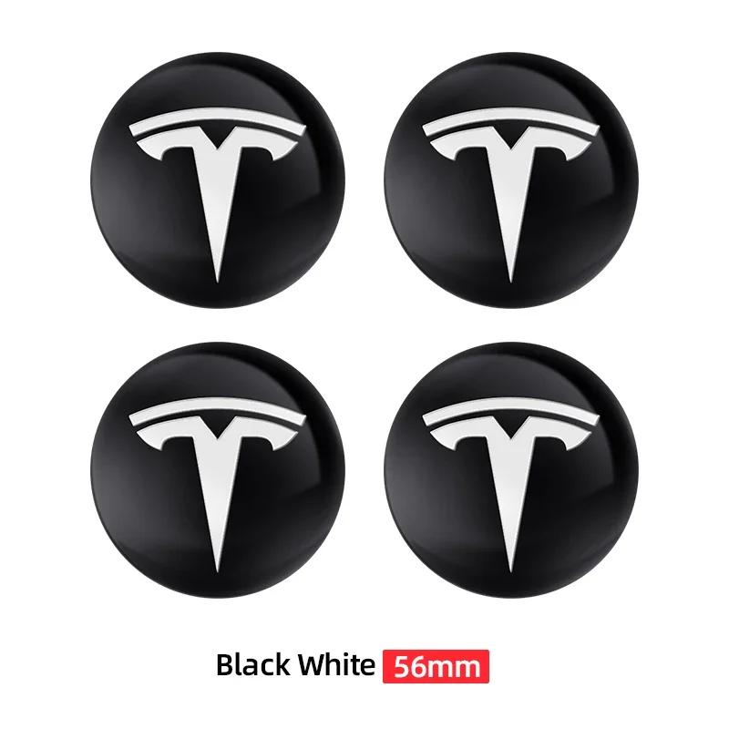 

Car Sticker Tesla 4Pcs 56mm Car Wheel Center Hub Caps Emblem Stickers Auto Rim Cover Accessories For Tesla Model 3 S X Y Roadste черный белый