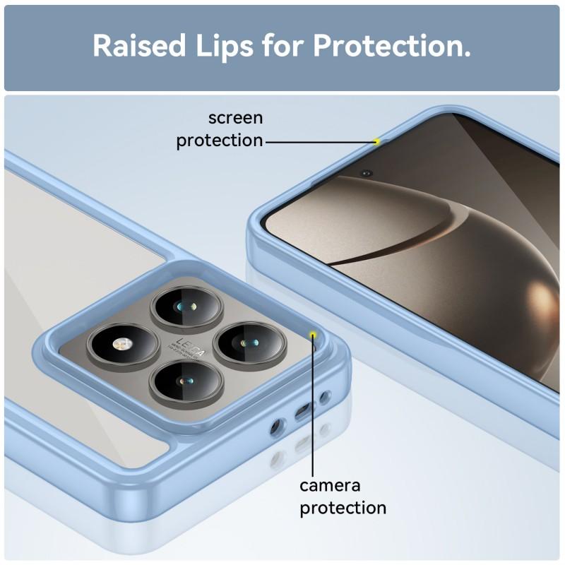 For Xiaomi 14T Pro Phone Case WANLONFENG XC Series TPU Acrylic Cover with Tempered Glass (Big Lens Hole)