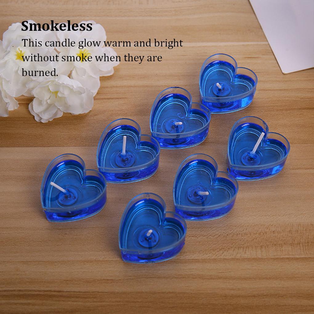 Pack of 10 Cake Candle Decorative Anniversary Prop Plastics Heart Shape Wedding Supplies Tealight Ornaments Birthday Candles
