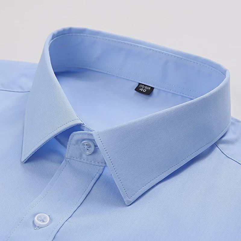 Men's Non-Iron Bamboo Business Casual White Shirt - Easy Care, Machine Washable