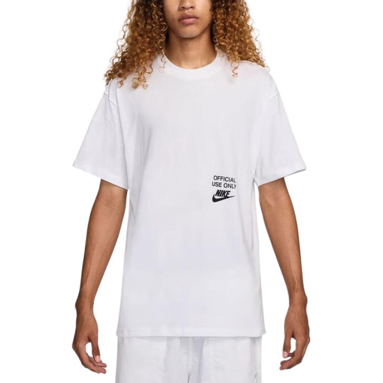 Nike Sportswear As U Nsw Tee M90 Oc Remix Fashion Simple Round Neck Pullover Solid Color Short Sleeve T-Shirt Men Tops White HJ0775100
