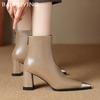 Robustní dámské kotníkové boty špičaté sexy vysoké podpatky kožené boty 2025 trend móda zima nové lodičky gladiátorky dámské boty