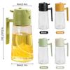 Neue 2-in-1-Sprühöl-Sprühflasche aus Kunststoff, 470 ml, zerstäubtes Fettabbau-Sprühöl, Artefakt-Öl-Sprühflasche, BBQ-Kochküchenwerkzeuge