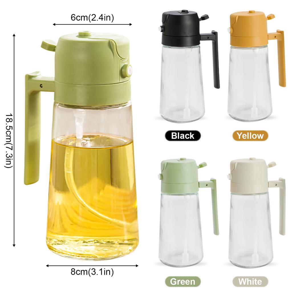 Neue 2-in-1-Sprühöl-Sprühflasche aus Kunststoff, 470 ml, zerstäubtes Fettabbau-Sprühöl, Artefakt-Öl-Sprühflasche, BBQ-Kochküchenwerkzeuge