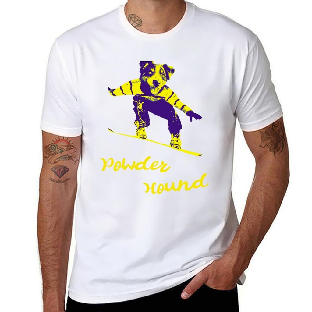 Snowboarding Dog Powder Hound Skiing Tshirt Uv Protection Outdoor Tee Shirt Tshirt