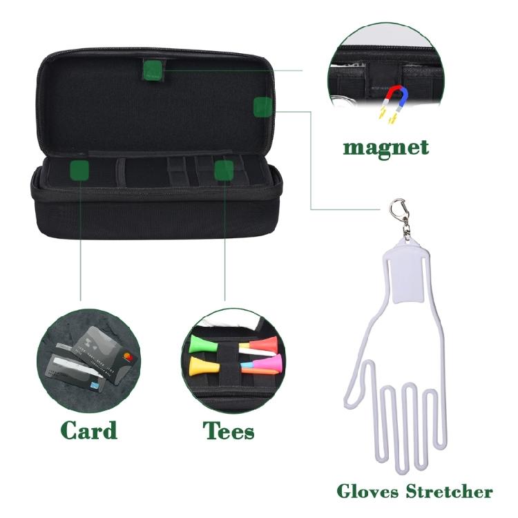 Golf Valuables Protective Box Portable Golf Balls Storage Box Hard Case Glove Holder Golf Hard Case with Storage Slots
