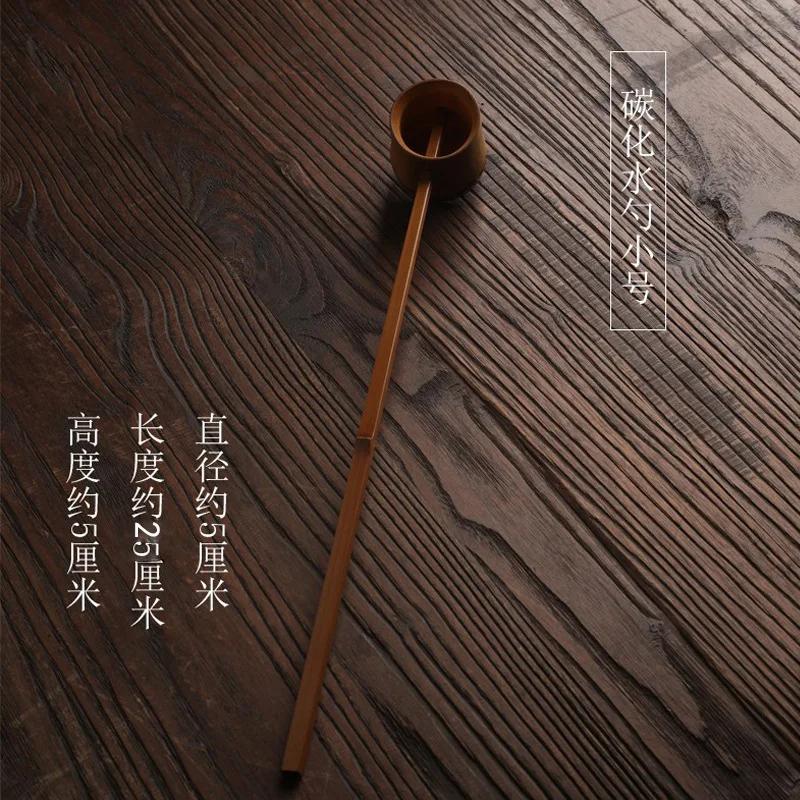 Chinese Style Handmade Natural Bamboo Wooden Tea Scoop Long Handle Water Tea Spoon Teaware Table Decor Kitchen Tool 2025 New