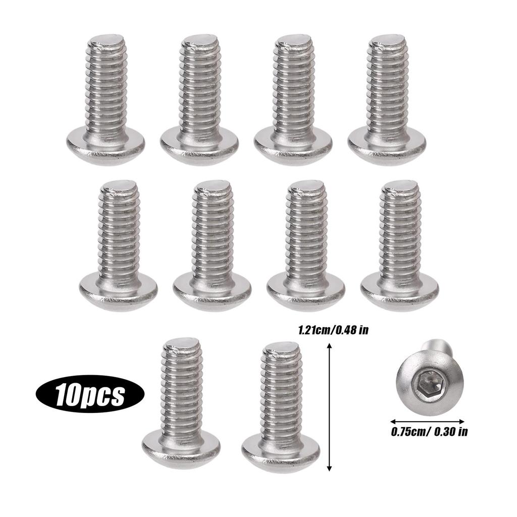 100/10x Inner Triangle Round Head Machine Tooth Screw Fastening Mechanical Thread Mushroom Head Screws Hexagon Socket Button