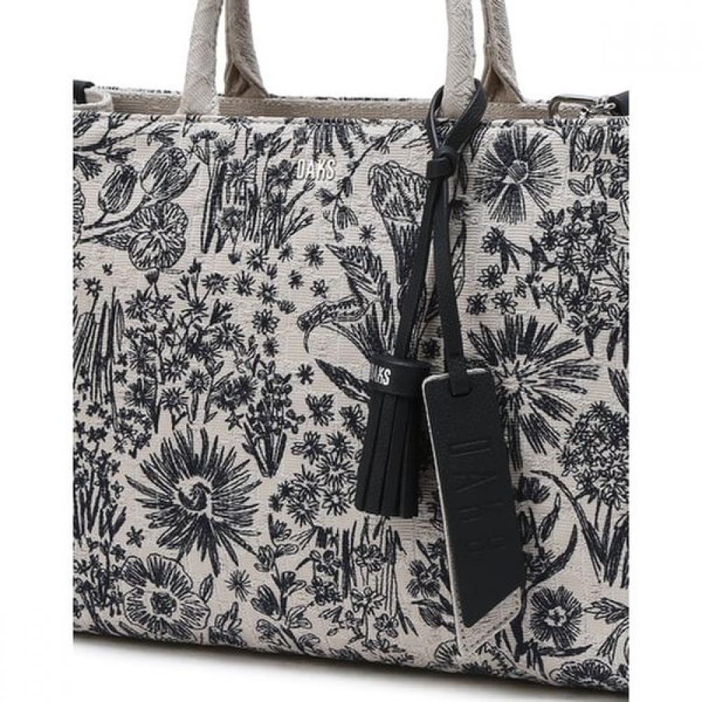 Daks Navy Flower Embroidery Jacquard Large Tote Bag Dcba6e655n2