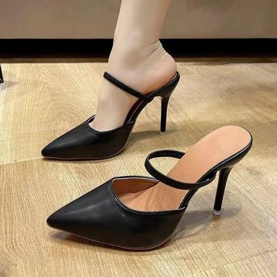 Mode Mode Schoenen voor Dames Slingbacks Dames Slippers Herfst Puntige Neus Ondiep Effen Sexy Jurk Stiletto's of Dunne Hakken Slippers