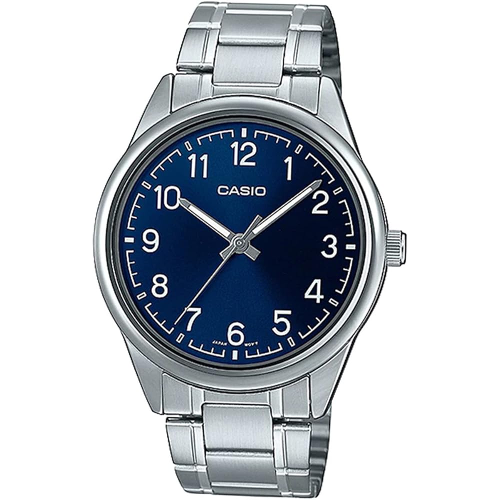Casio MTP-V005D-2B4 Men s Standard Stainless Steel Blue Dial Analog Watch 40mm