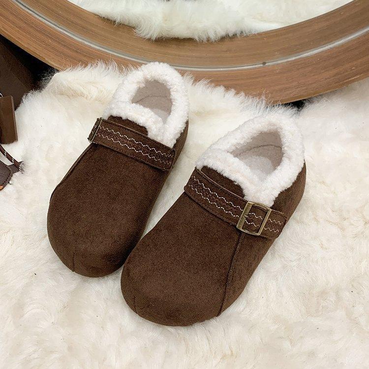 Birkenstocks Winter Velvet New Thick-soled Warm Loafers Cotton Shoes Velvet Thickened Snow Fluff Shoes