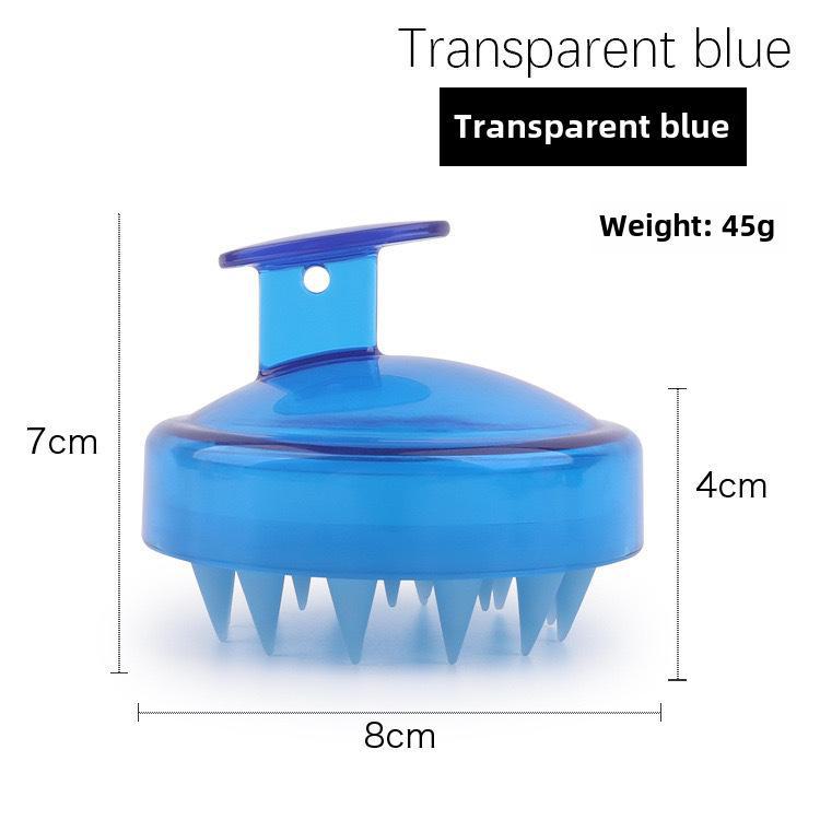 

Силіконова масажна щітка-шампунь для очищення шкіри голови та догляду за домашніми тваринами Transparent blue прозорий/синій