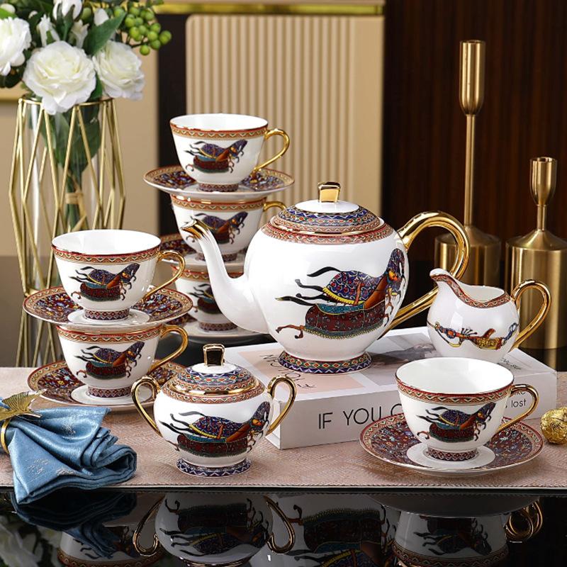 High-End Bone China Afternoon Tea Tea Set, Luxury Coffee Cup Set, Complete Set Of Aima Coffee Set